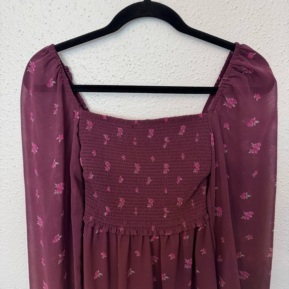 Aritzia Wilfred Tempest Mini Dress Spcd Burgundy / Vital Pink Sz. 2XS XXS - Picture 2 of 6